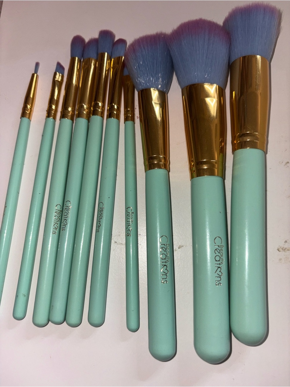 Beauty Creations Mint and Lavender 10-Piece Makeup Brush Set